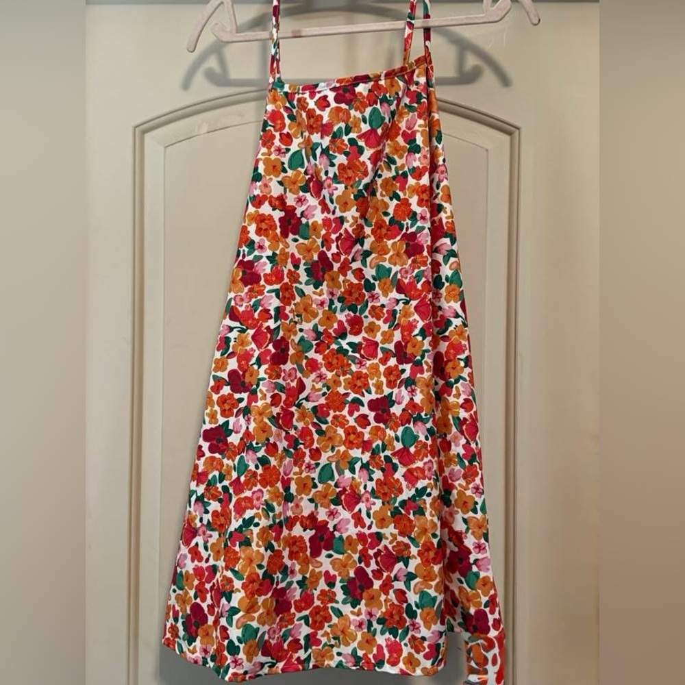 Red and Orange Asymmetrical Maxi Dress for Resort Wear